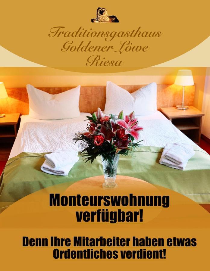 Traditionsgasthaus Goldener Loewe Riesa Restaurant & Pension Exterior foto